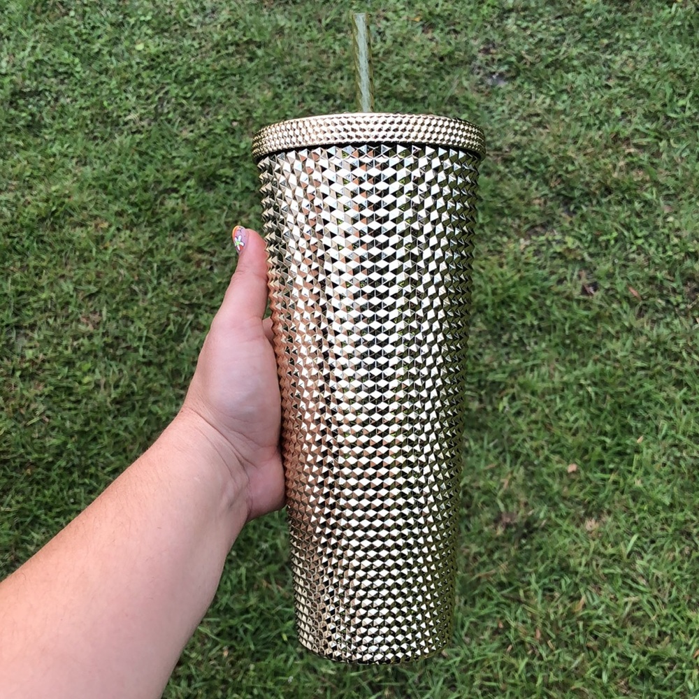 Starbucks Tumbler Gold Bling Studded Christmas 2022 Holiday 24oz Venti Cup NWT - Picture 4 of 4